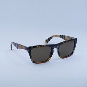 Burberry BE4434 414673 Sunglasses Check Sand Square Frame, Brown Lenses